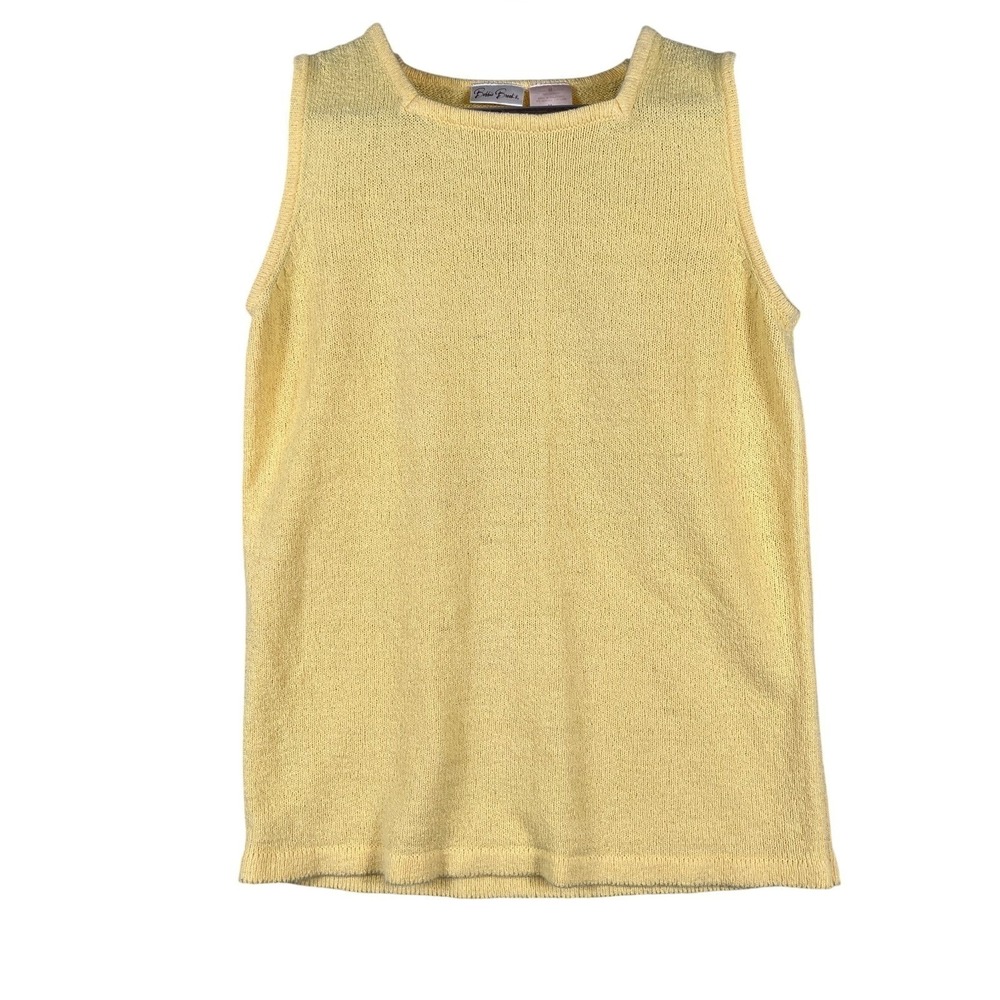 Bobbie Brooks Womens Medium Knit Tank Top Sleeveless Sweater Yellow Casual